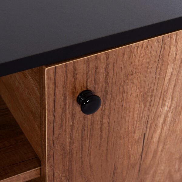 ΕΠΙΠΛΟ ΤΗΛΕΟΡΑΣΗΣ KRUDEN HM9447.11 ΜΕΛΑΜΙΝΗ ΣΕ ΜΑΥΡΟ-ΦΥΣΙΚΟ 180x40x51Υεκ. - Image 9