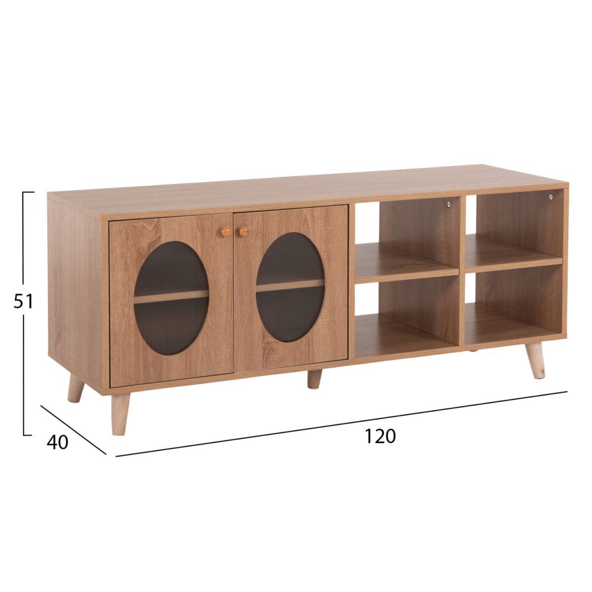 ΕΠΙΠΛΟ ΤΗΛΕΟΡΑΣΗΣ RILLION HM9879 ΜΕΛΑΜΙΝΗ ΣΕ SONAMA 120x40x50Yεκ - Image 2