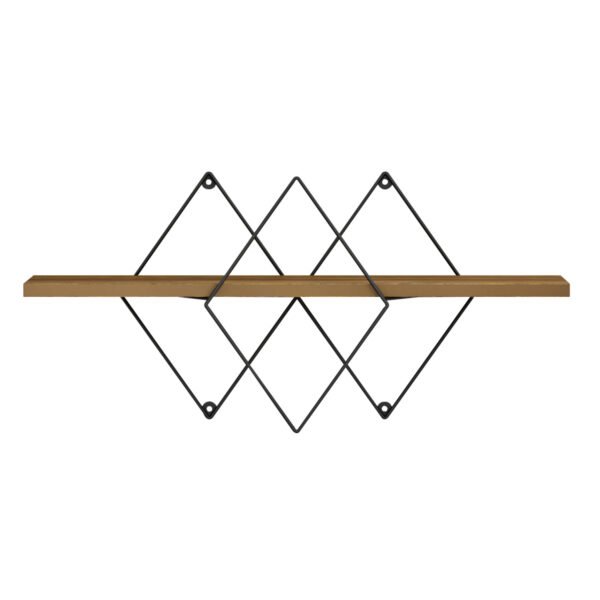 ΕΠΙΤΟΙΧΙΟ ΡΑΦΙ CHANTRIA HM8934.11 ΜΕΛΑΜΙΝΗ ΣΕ ΟΑΚ ΧΡΩΜΑ-ΜΕΤΑΛΛΟ ΜΑΥΡΟ 60x14x36Υεκ. - Image 3