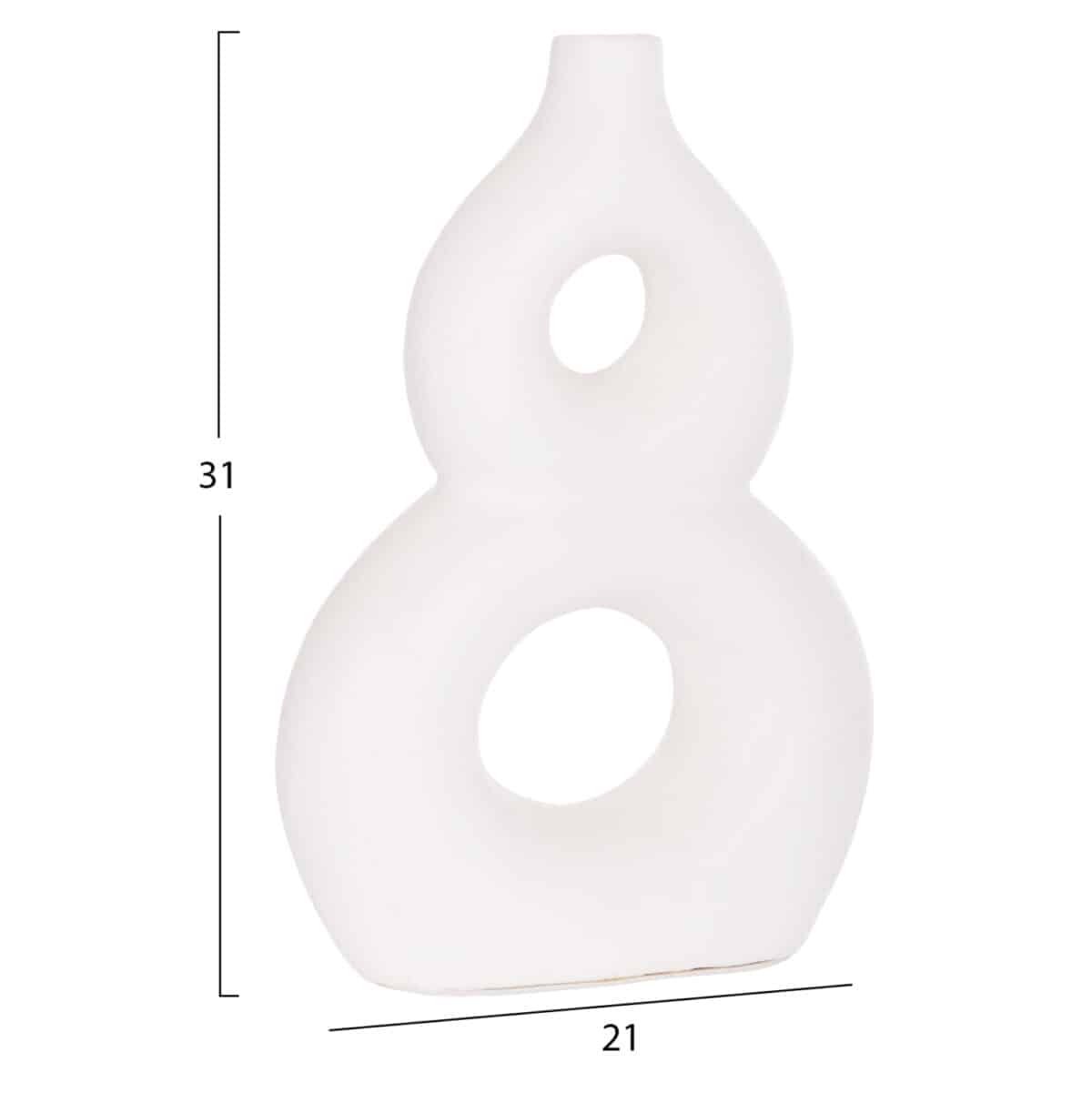 ΕΠΙΤΡΑΠΕΖΙΟ ΔΙΑΚΟΣΜΗΤΙΚΟ ΒΑΖΟ FIORIN HM4666.02S ΤΕΡΑΚΟΤΑ ΣΕ ΛΕΥΚΟ--21x7.5x31Υεκ. - Image 2