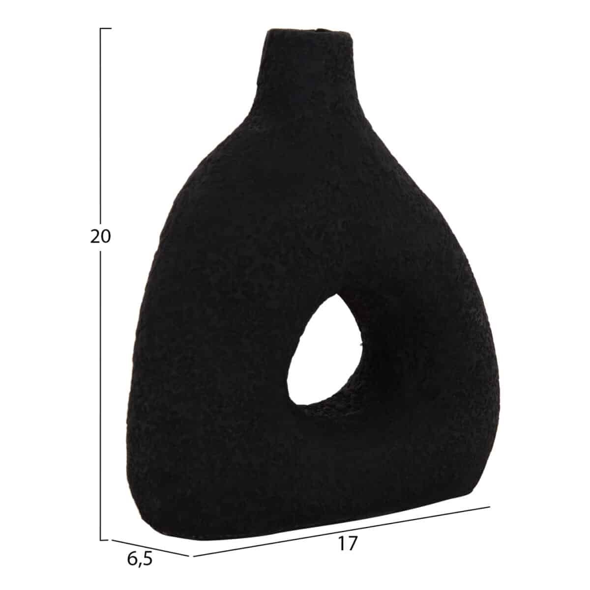 ΕΠΙΤΡΑΠΕΖΙΟ ΔΙΑΚΟΣΜΗΤΙΚΟ ΒΑΖΟ DECANT HM4667.01Μ ΤΕΡΑΚΟΤΑ ΣΕ ΜΑΥΡΟ--17x6.5x20Υεκ. - Image 2