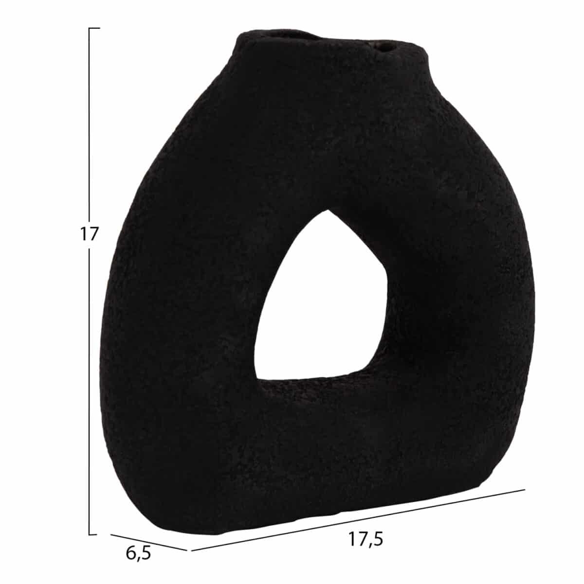 ΕΠΙΤΡΑΠΕΖΙΟ ΔΙΑΚΟΣΜΗΤΙΚΟ ΒΑΖΟ DECANT HM4667.01S ΤΕΡΑΚΟΤΑ ΣΕ ΜΑΥΡΟ--17.5x6.5x17Υεκ. - Image 2