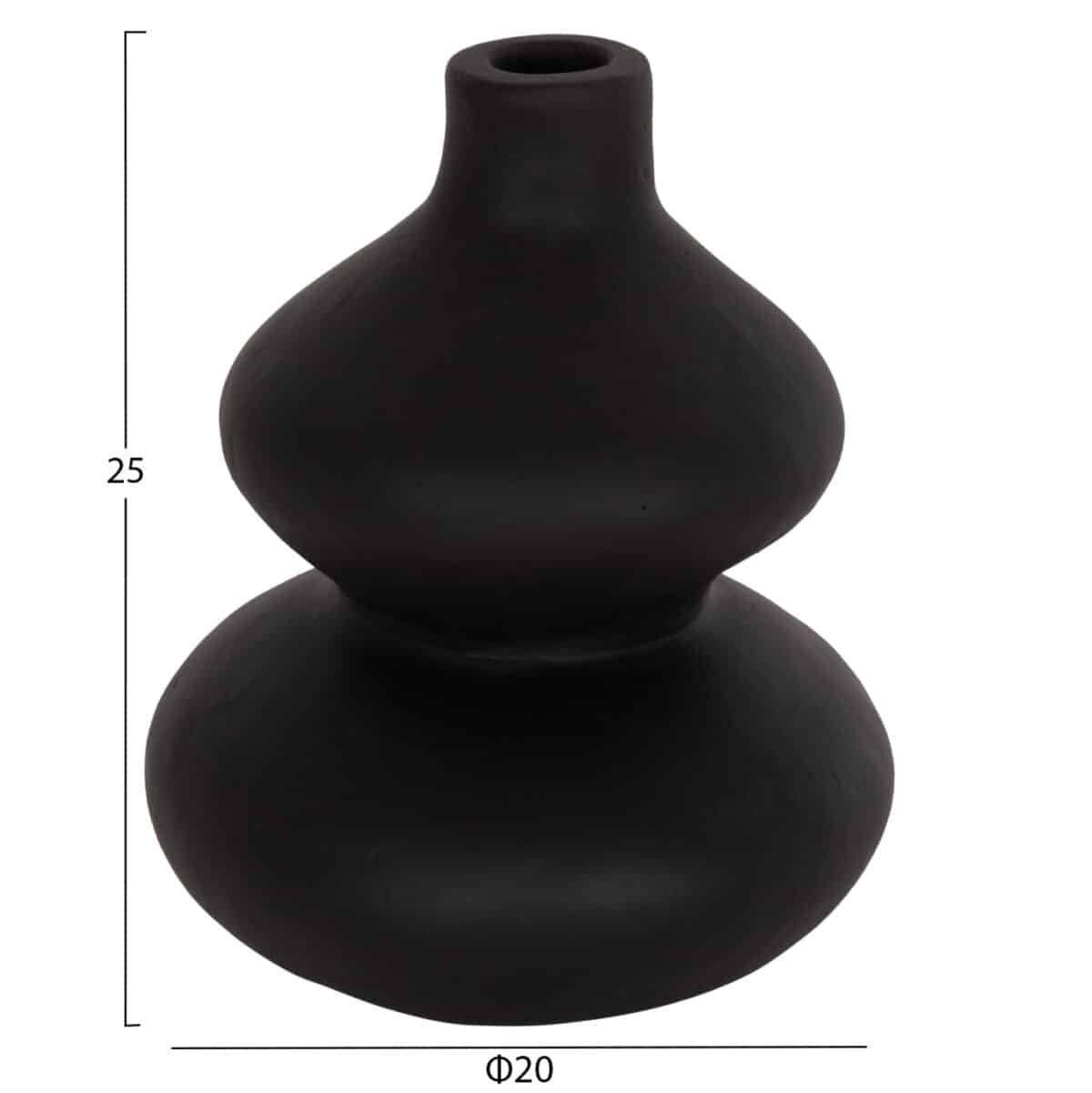 ΕΠΙΤΡΑΠΕΖΙΟ ΔΙΑΚΟΣΜΗΤΙΚΟ ΒΑΖΟ CHELIN HM4670S ΤΕΡΑΚΟΤΑ ΣΕ ΜΑΥΡΟ--Φ20x25Υεκ. - Image 2