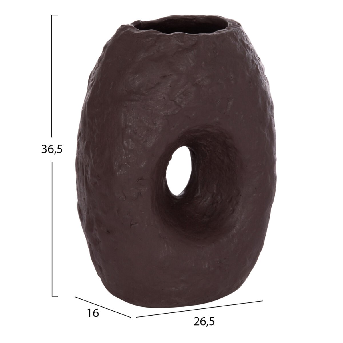 ΕΠΙΤΡΑΠΕΖΙΟ ΔΙΑΚΟΣΜΗΤΙΚΟ ΒΑΖΟ NAMENTIS HM4673.07L ΣΟΚΟΛΑΤΙ ΤΕΡΑΚΟΤΑ--26.5x16x36.5Υεκ - Image 2