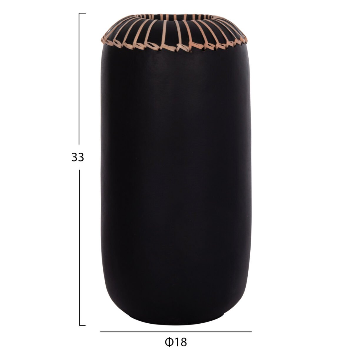 ΕΠΙΤΡΑΠΕΖΙΟ ΔΙΑΚΟΣΜΗΤΙΚΟ ΒΑΖΟ LENNOX HM4675.01S TΕΡΑΚΟΤΑ ΣΕ ΜΑΥΡΟ--Φ18x33Υεκ. - Image 2