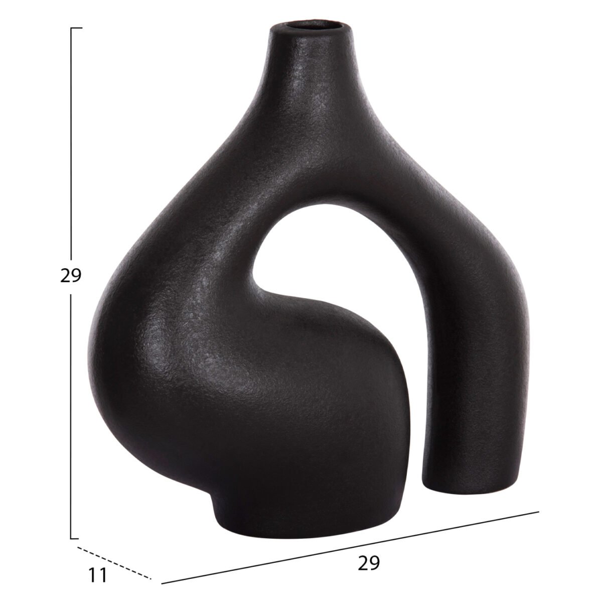 ΕΠΙΤΡΑΠΕΖΙΟ ΚΕΡΑΜΙΚΟ ΔΙΑΚΟΣΜΗΤΙΚΟ ISIL HM4597.02 ΜΑΥΡΟ ΜΑΤ 29x11x29Υεκ - Image 2