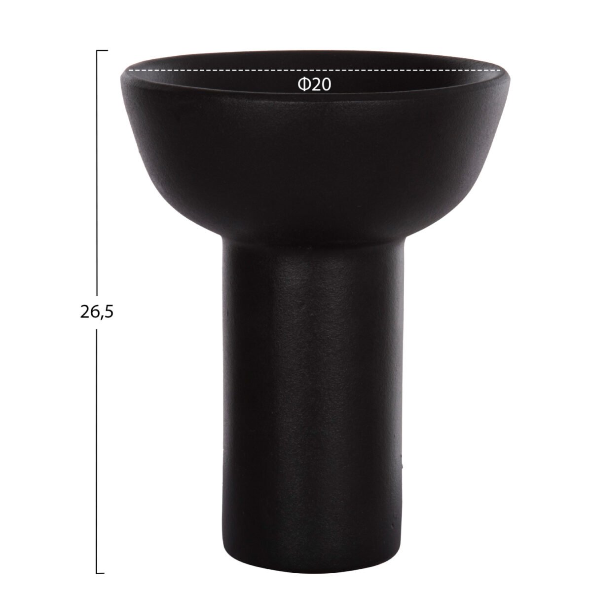 ΕΠΙΤΡΑΠΕΖΙΟ ΚΕΡΑΜΙΚΟ ΔΙΑΚΟΣΜΗΤΙΚΟ ELENDIL HM4603.02 ΜΑΥΡΟ ΜΑΤ Φ20x26.5Υεκ - Image 2