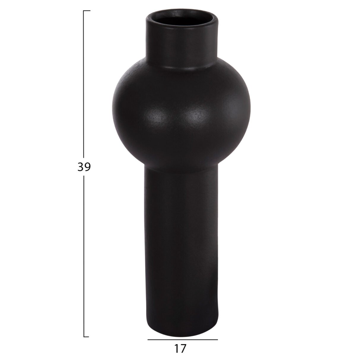 ΕΠΙΤΡΑΠΕΖΙΟ ΚΕΡΑΜΙΚΟ ΔΙΑΚΟΣΜΗΤΙΚΟ SCEPTER HM4604.02 ΜΑΥΡΟ ΜΑΤ Φ17x39Υεκ - Image 2