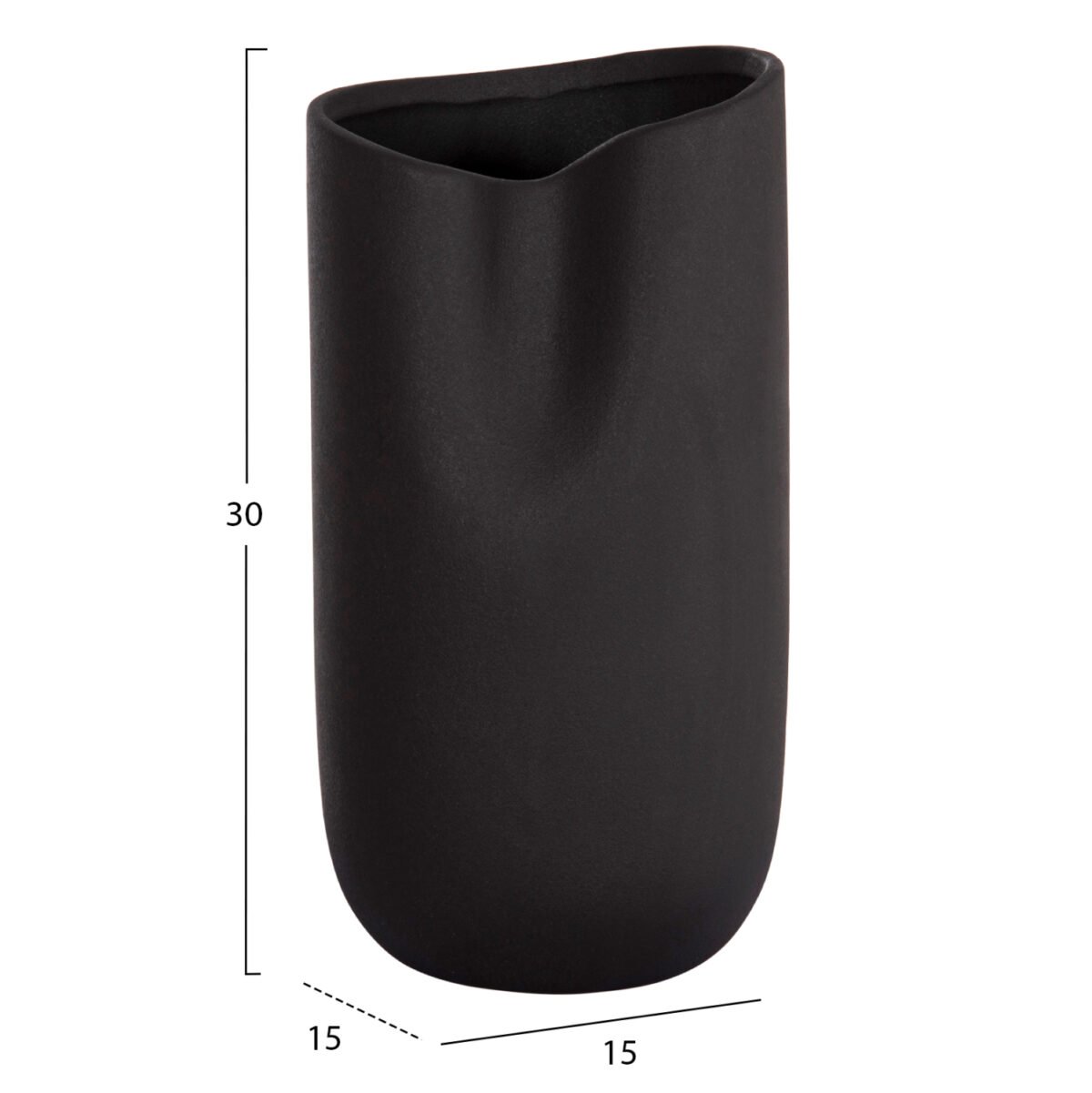 ΕΠΙΤΡΑΠΕΖΙΟ ΚΕΡΑΜΙΚΟ ΔΙΑΚΟΣΜΗΤΙΚΟ GLAΖΕ HM4607.02 ΜΑΥΡΟ ΜΑΤ 15x15x30Υεκ - Image 2