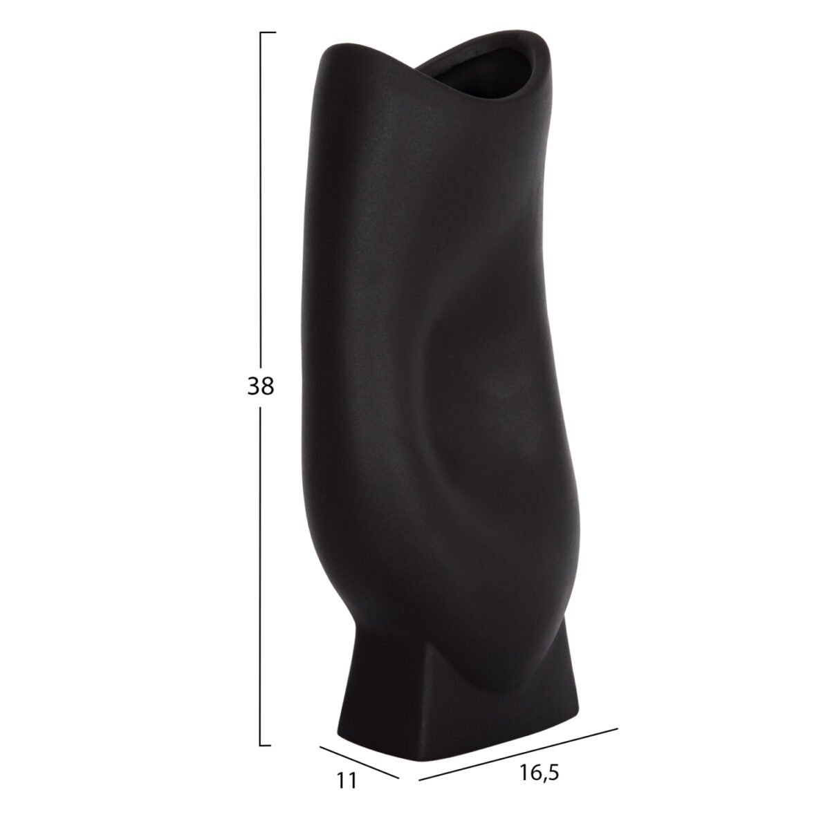 ΕΠΙΤΡΑΠΕΖΙΟ ΚΕΡΑΜΙΚΟ ΔΙΑΚΟΣΜΗΤΙΚΟ ΣΕΙΡΑ GLAΖΕ HM4609.02 ΜΑΥΡΟ ΜΑΤ 16.5x11x38Υεκ - Image 2