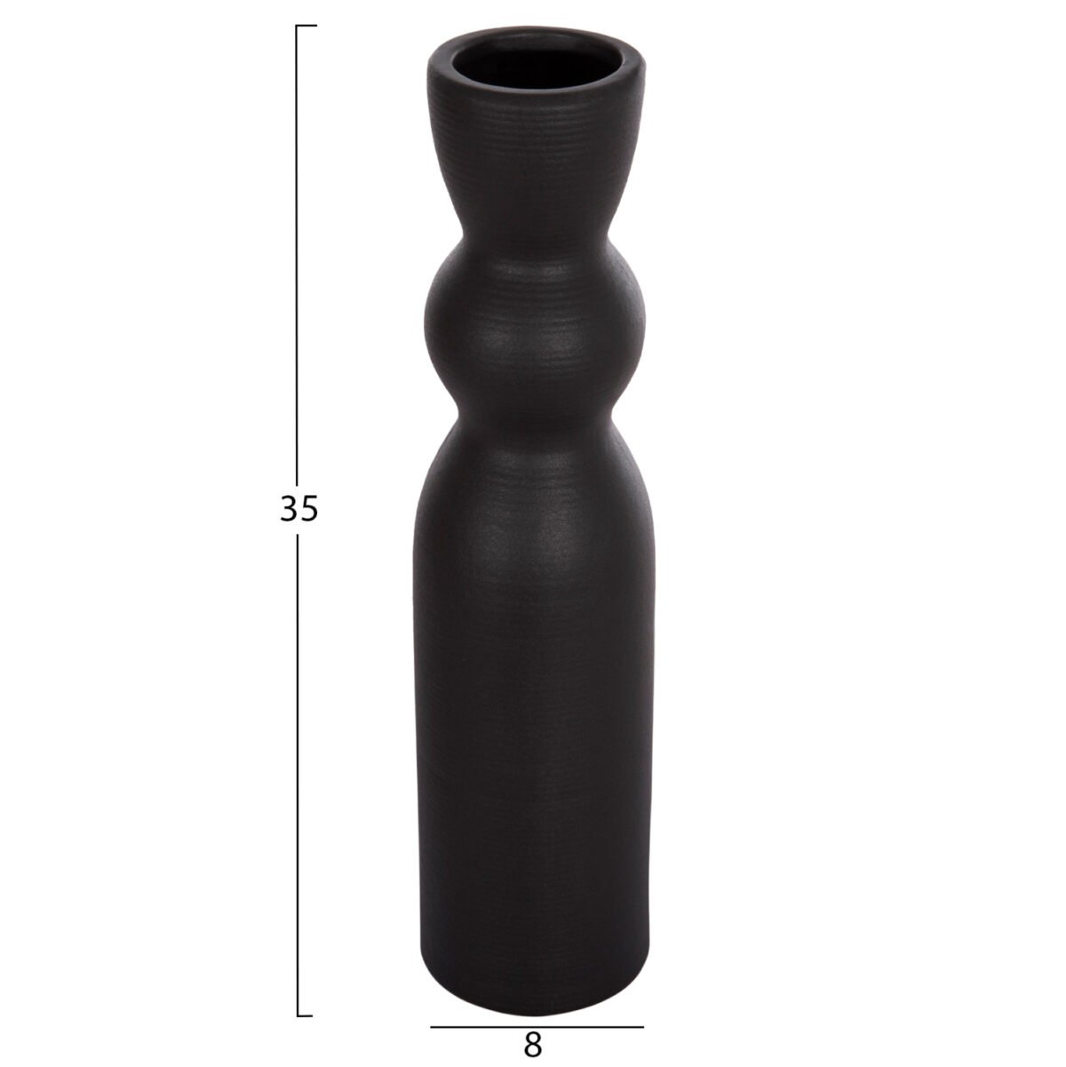 ΕΠΙΤΡΑΠΕΖΙΟ ΚΕΡΑΜΙΚΟ ΔΙΑΚΟΣΜΗΤΙΚΟ SCEPTER HM4614.02 ΜΑΥΡΟ ΜΑΤ Φ8x35Υ εκ. - Image 2