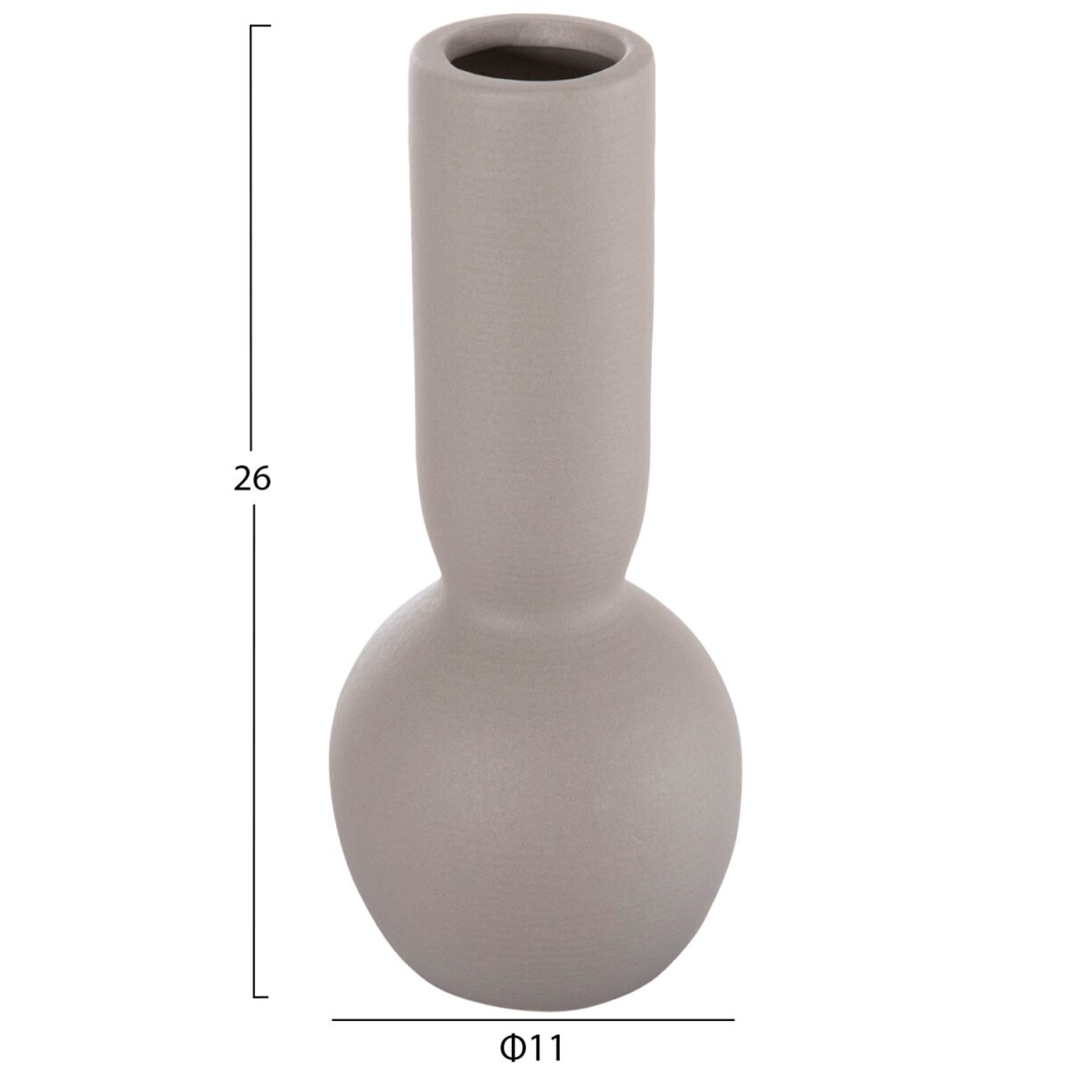 ΕΠΙΤΡΑΠΕΖΙΟ ΚΕΡΑΜΙΚΟ ΔΙΑΚΟΣΜΗΤΙΚΟ GALAD HM4616.02 ΓΚΡΙ ΜΑΤ Φ11x26Υεκ - Image 2