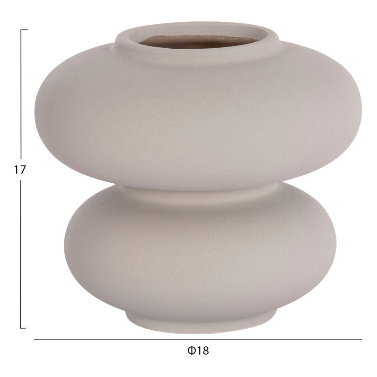 ΕΠΙΤΡΑΠΕΖΙΟ ΚΕΡΑΜΙΚΟ ΔΙΑΚΟΣΜΗΤΙΚΟ ROOK HM4629.03 ΓΚΡΙ ΜΑΤ Φ18x17Υεκ - Image 2