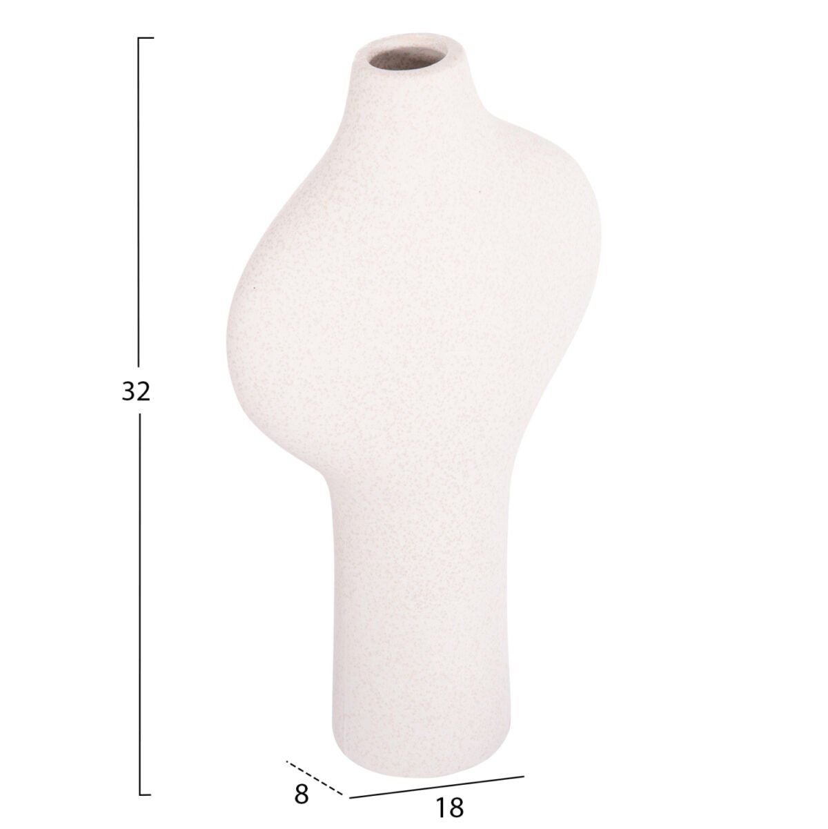 ΕΠΙΤΡΑΠΕΖΙΟ ΚΕΡΑΜΙΚΟ ΔΙΑΚΟΣΜΗΤΙΚΟ ARKEN HM4621.01 ΚΡΥΣΤΑΛΛ.ΥΠΟΛΕΥΚΟ 18x8x32Υ εκ . - Image 2