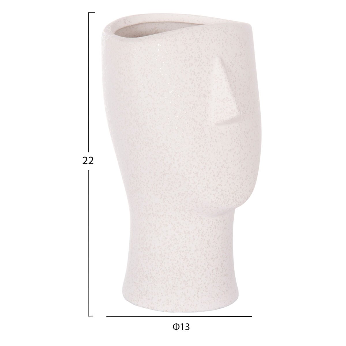 ΕΠΙΤΡΑΠΕΖΙΟ ΚΕΡΑΜΙΚΟ ΔΙΑΚΟΣΜΗΤΙΚΟ HUMANS HM4632 ΥΠΟΛΕΥΚΟ ΚΡΥΣΤΑΛΛΙΚΟ Φ13x22Υεκ - Image 2