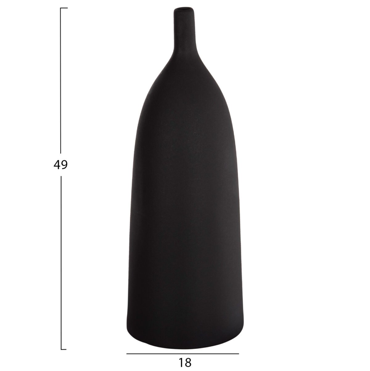 ΕΠΙΤΡΑΠΕΖΙΟ ΚΕΡΑΜΙΚΟ ΔΙΑΚΟΣΜΗΤΙΚΟ GALAD HM4633.02 ΜΑΥΡΟ ΜΑΤ Φ18x49Υ εκ. - Image 2