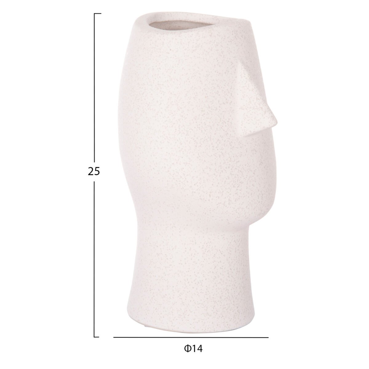 ΕΠΙΤΡΑΠΕΖΙΟ ΚΕΡΑΜΙΚΟ ΔΙΑΚΟΣΜΗΤΙΚΟ HUMANS HM4631 ΥΠΟΛΕΥΚΟ ΚΡΥΣΤΑΛΛΙΚΟ Φ14x25Υεκ - Image 2