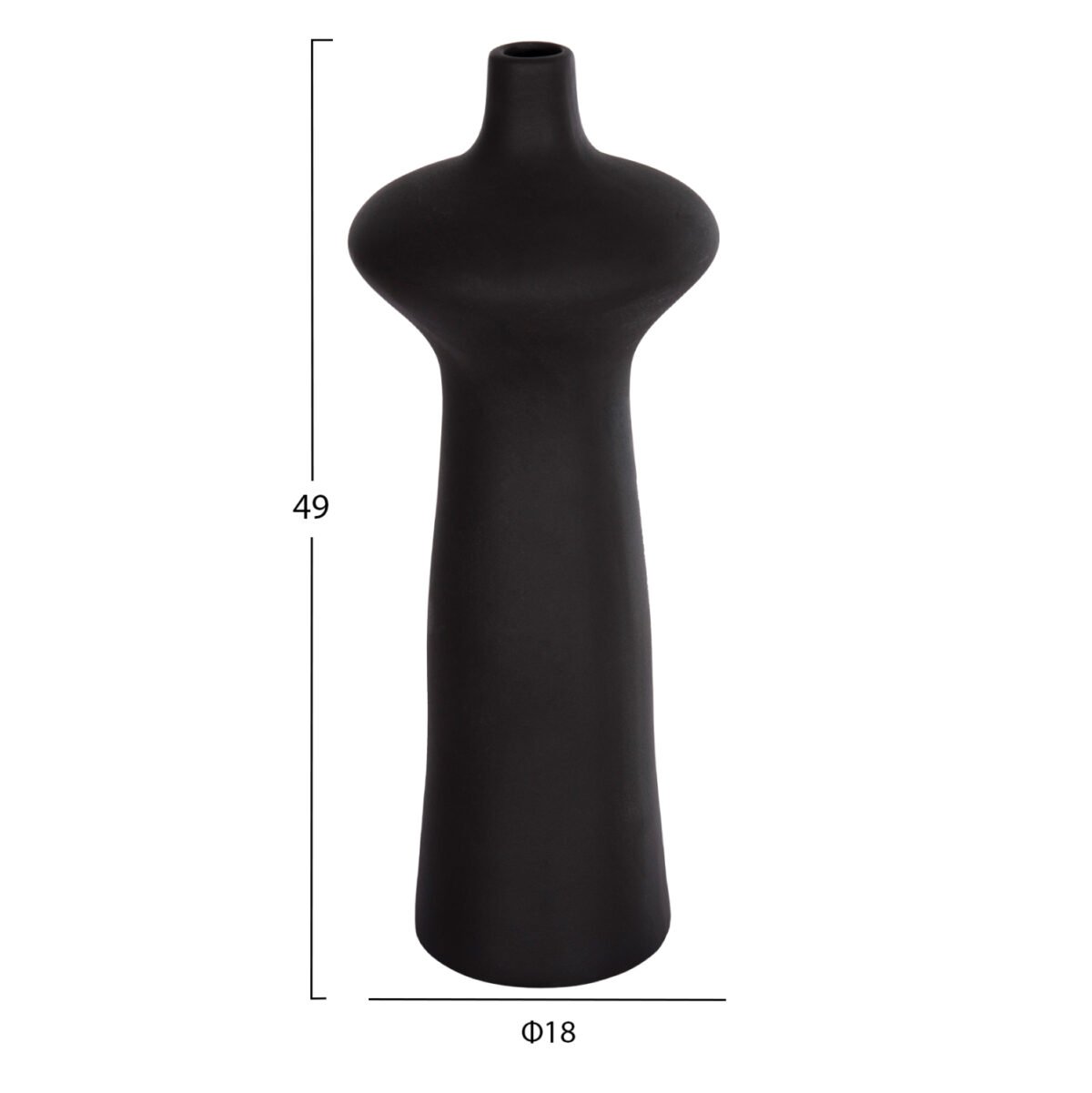 ΕΠΙΤΡΑΠΕΖΙΟ ΚΕΡΑΜΙΚΟ ΔΙΑΚΟΣΜΗΤΙΚΟ SCEPTER HM4636.02 ΜΑΥΡΟ ΜΑΤ Φ18x49Υεκ - Image 2