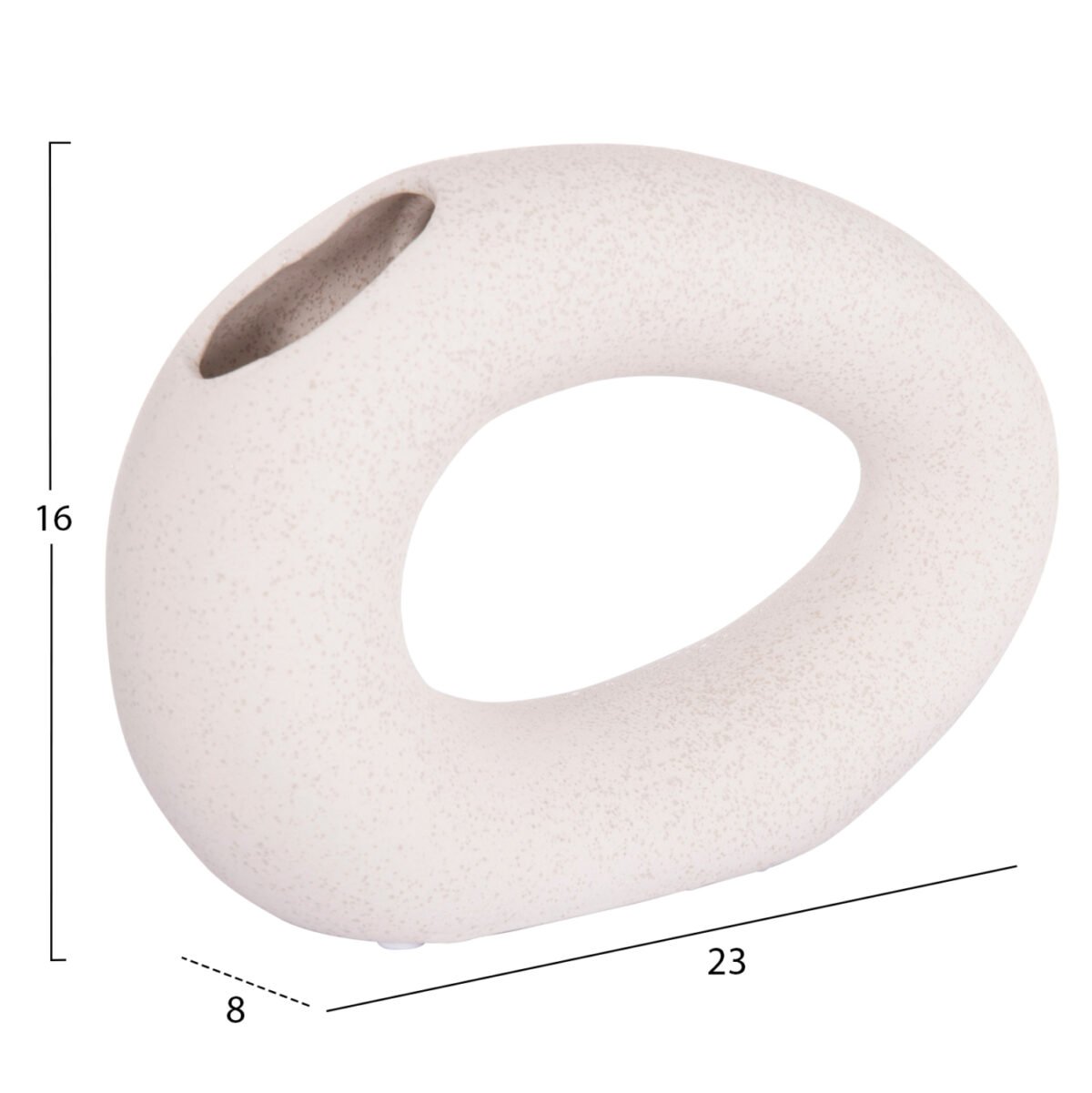 ΕΠΙΤΡΑΠΕΖΙΟ ΚΕΡΑΜΙΚΟ ΔΙΑΚΟΣΜΗΤΙΚΟ ELLIPTO HM4645.01 ΥΠΟΛΕΥΚΟ ΚΡΥΣΤΑΛΛΙΚΟ 23x8x16Υεκ - Image 2