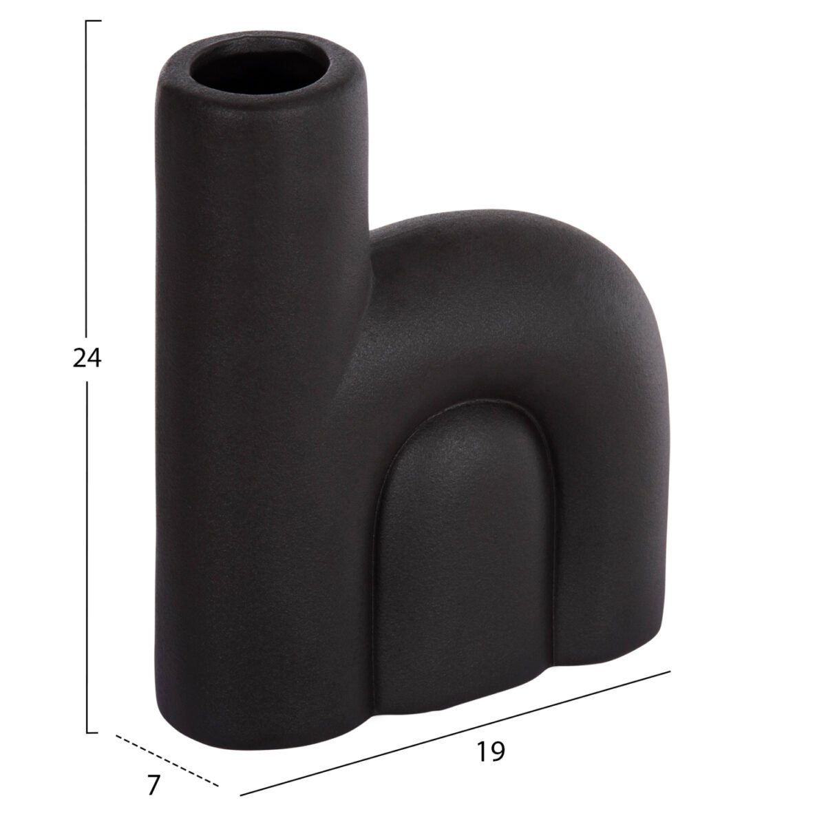 ΕΠΙΤΡΑΠΕΖΙΟ ΚΕΡΑΜΙΚΟ ΔΙΑΚΟΣΜΗΤΙΚΟ ARCON HM4640.02 ΜΑΥΡΟ ΜΑΤ 19x7x24Υ εκ. - Image 2