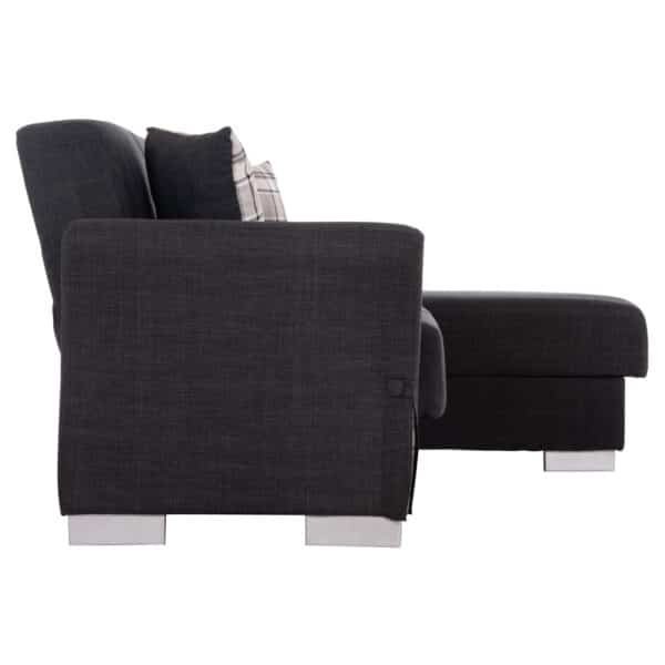 ΓΩΝΙΑΚΟΣ ΚΑΝΑΠΕΣ-ΚΡΕΒΑΤΙ ΜΕ ΑΠΟΘ. ΧΩΡΟ BRONKO HM3291.01 ΑΝΘΡΑΚΙ ΥΦΑΣΜΑ 218x138x77Y - Image 6