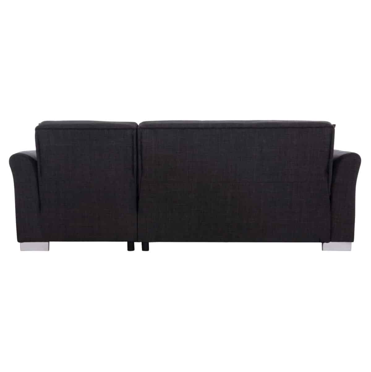 ΓΩΝΙΑΚΟΣ ΚΑΝΑΠΕΣ-ΚΡΕΒΑΤΙ ΜΕ ΑΠΟΘ. ΧΩΡΟ BRONKO HM3291.01 ΑΝΘΡΑΚΙ ΥΦΑΣΜΑ 218x138x77Y - Image 7