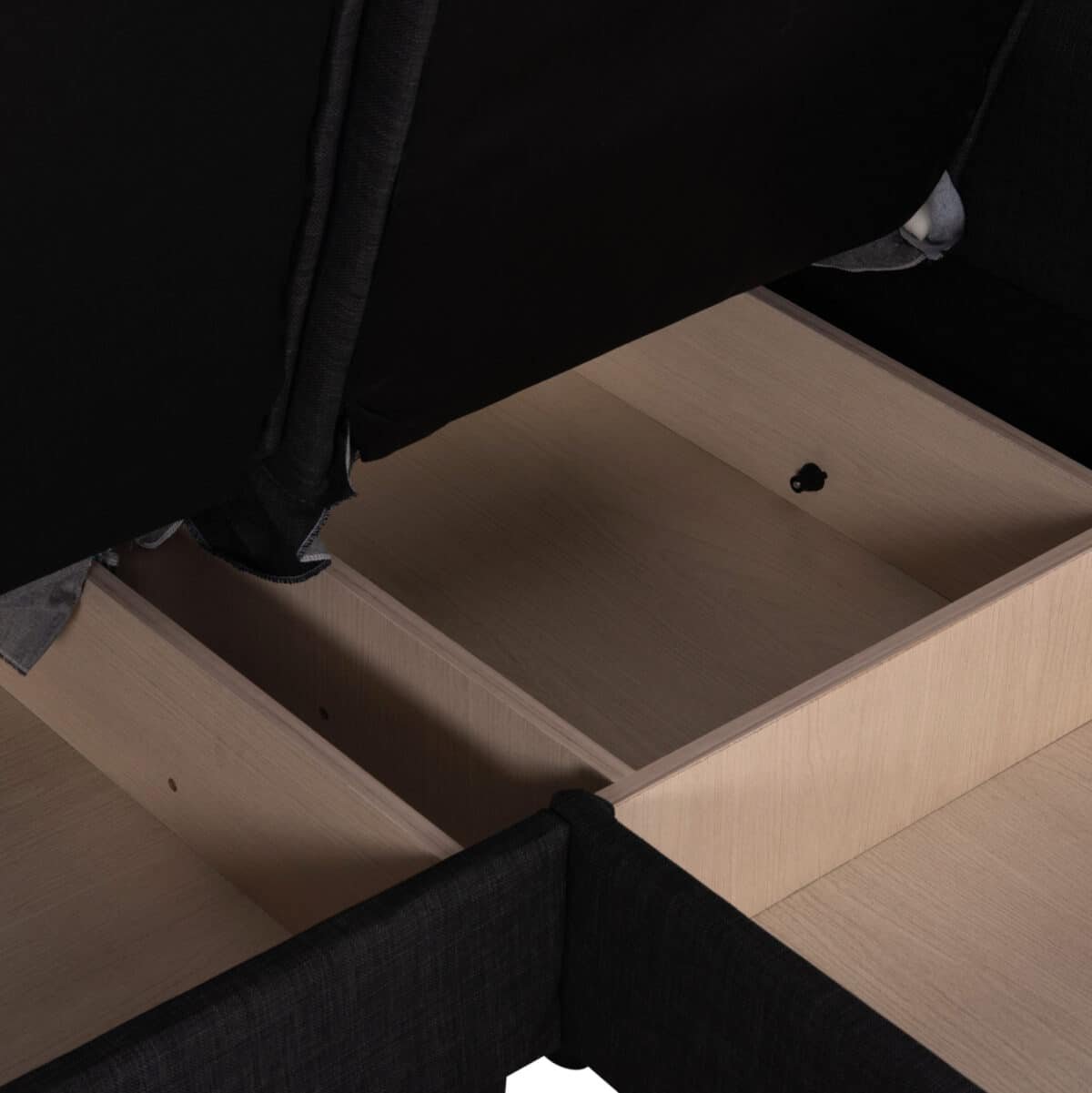 ΓΩΝΙΑΚΟΣ ΚΑΝΑΠΕΣ-ΚΡΕΒΑΤΙ ΜΕ ΑΠΟΘ. ΧΩΡΟ BRONKO HM3291.01 ΑΝΘΡΑΚΙ ΥΦΑΣΜΑ 218x138x77Y - Image 9