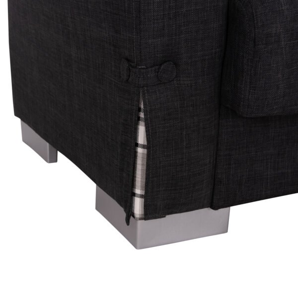 ΓΩΝΙΑΚΟΣ ΚΑΝΑΠΕΣ-ΚΡΕΒΑΤΙ ΜΕ ΑΠΟΘ. ΧΩΡΟ BRONKO HM3291.01 ΑΝΘΡΑΚΙ ΥΦΑΣΜΑ 218x138x77Y - Image 10