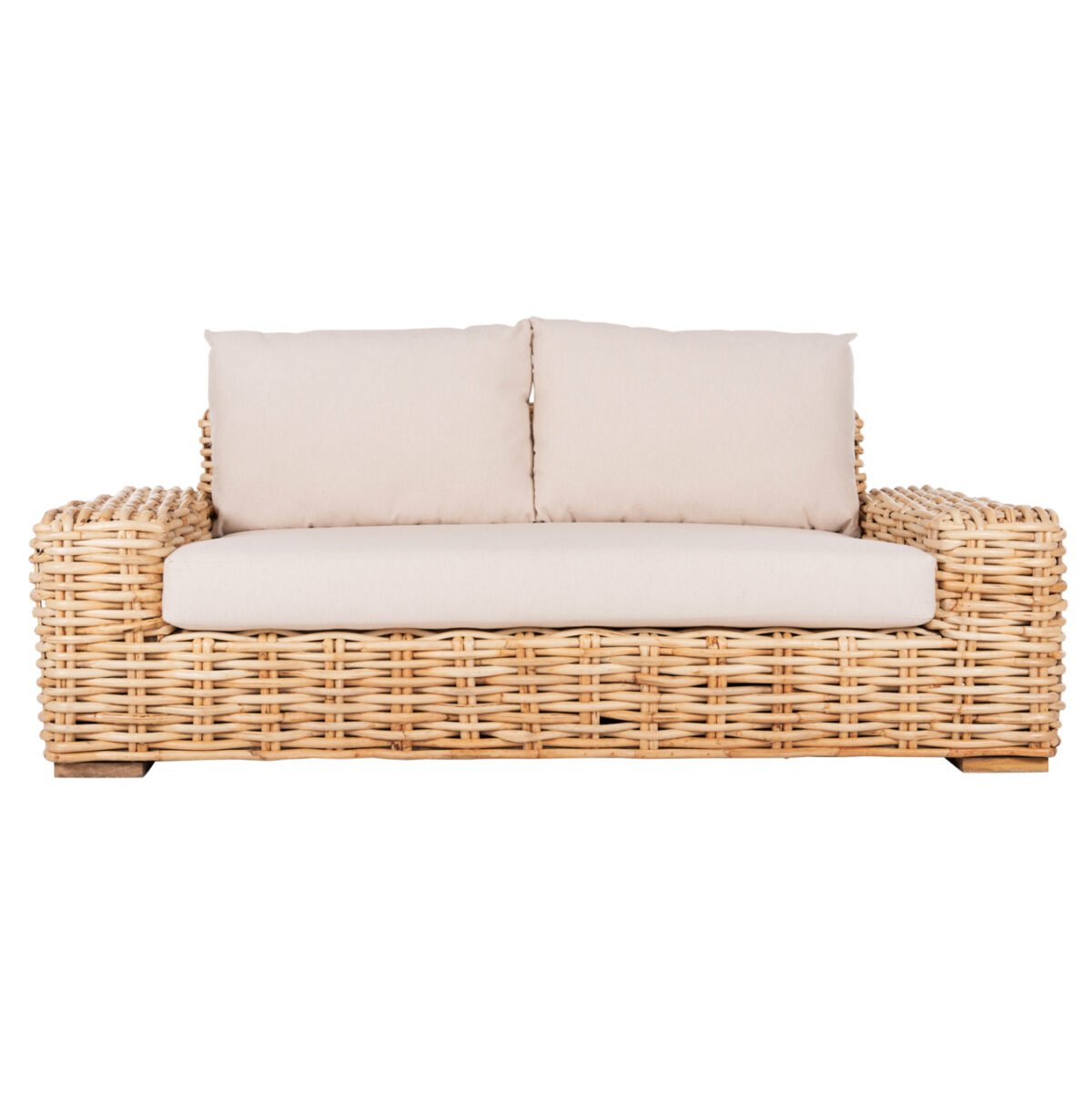 ΚΑΝΑΠΕΣ 2-ΘΕΣΙΟΣ TROPEL HM9809 ΞΥΛΟ MANGO-RATTAN ΦΥΣΙΚΟ-ΛΕΥΚΑ ΜΑΞΙΛΑΡΙΑ 192x88x70-85Υεκ. - Image 3