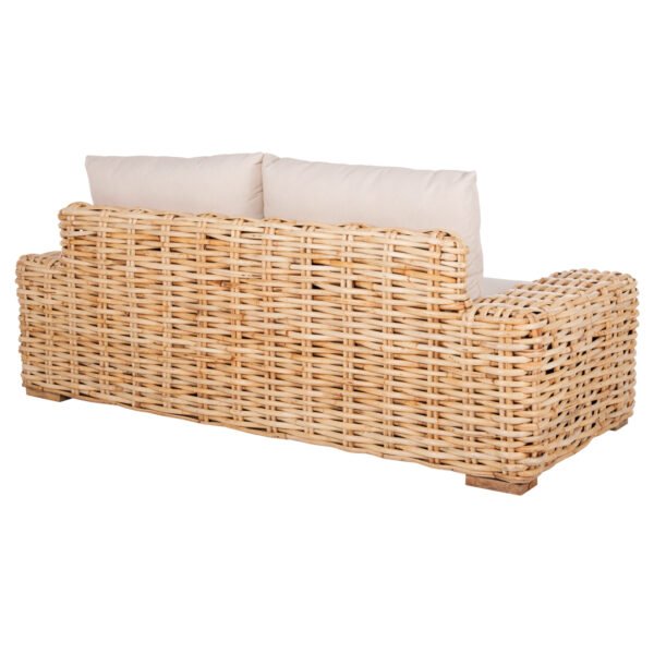 ΚΑΝΑΠΕΣ 2-ΘΕΣΙΟΣ TROPEL HM9809 ΞΥΛΟ MANGO-RATTAN ΦΥΣΙΚΟ-ΛΕΥΚΑ ΜΑΞΙΛΑΡΙΑ 192x88x70-85Υεκ. - Image 5