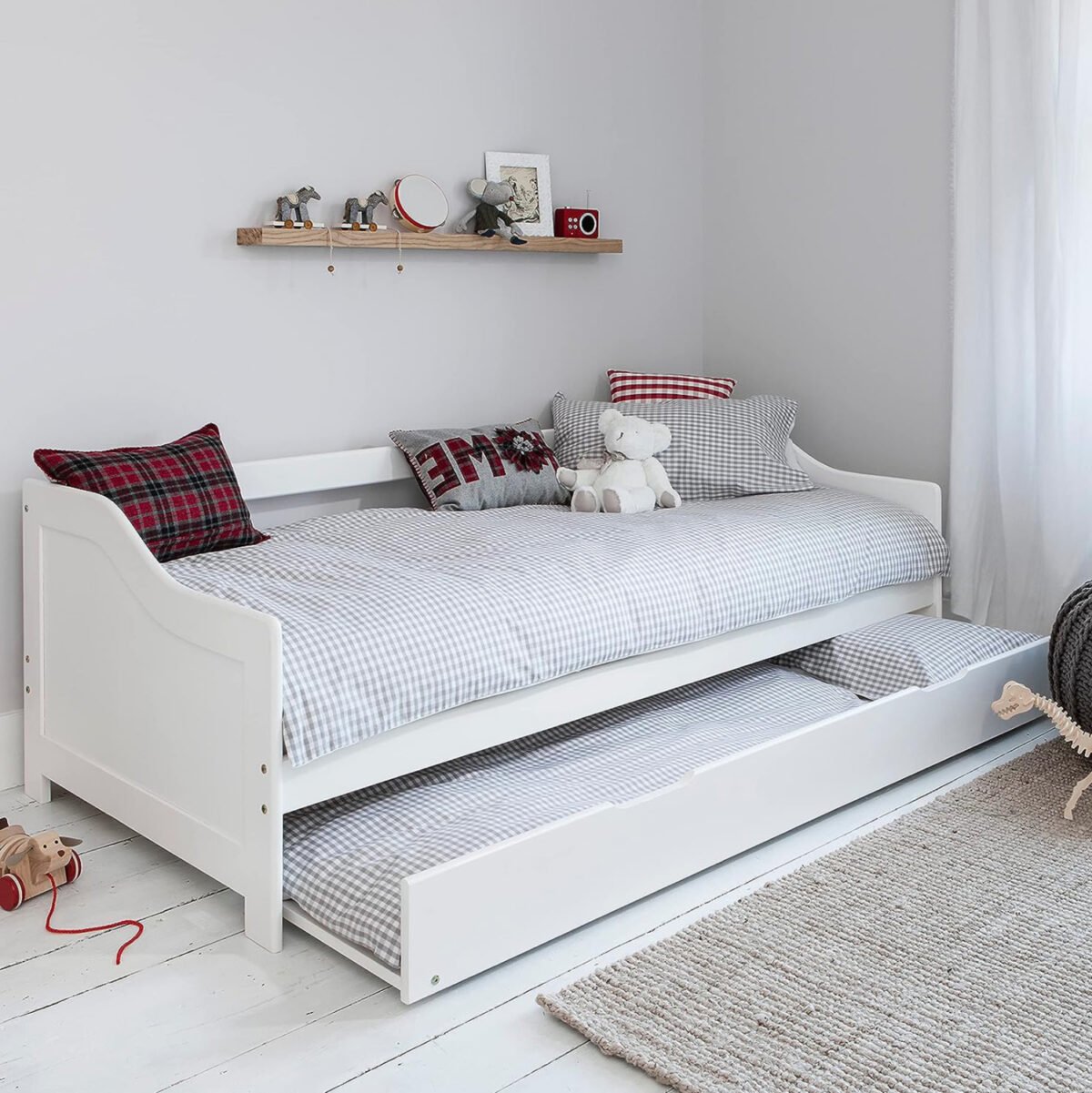 ΚΑΝΑΠΕΣ ΚΡΕΒΑΤΙ TRADDY HM704.03 ΞΥΛΟ ΠΕΥΚΟΥ ΛΕΥΚΟ ΓΙΑ ΣΤΡΩΜΑΤΑ 190x90εκ - Image 2