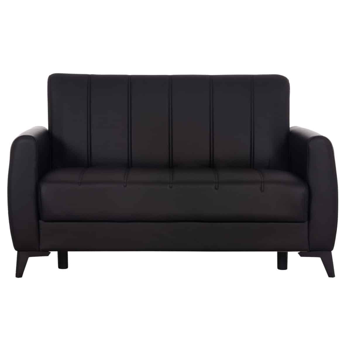 ΚΑΝΑΠΕΣ ΚΡΕΒΑΤΙ ΜΕ ΑΠΟΘ.ΧΩΡΟ ΔΙΘΕΣΙΟΣ NIKKO HM3293.11 ΜΑΥΡΟ PU 144x75x84Υεκ. - Image 4