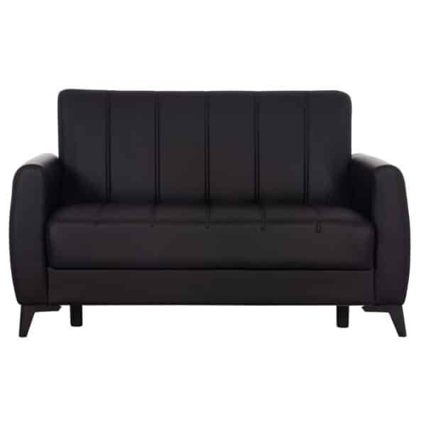 ΚΑΝΑΠΕΣ ΚΡΕΒΑΤΙ ΜΕ ΑΠΟΘ.ΧΩΡΟ ΔΙΘΕΣΙΟΣ NIKKO HM3293.11 ΜΑΥΡΟ PU 144x75x84Υεκ. - Image 4