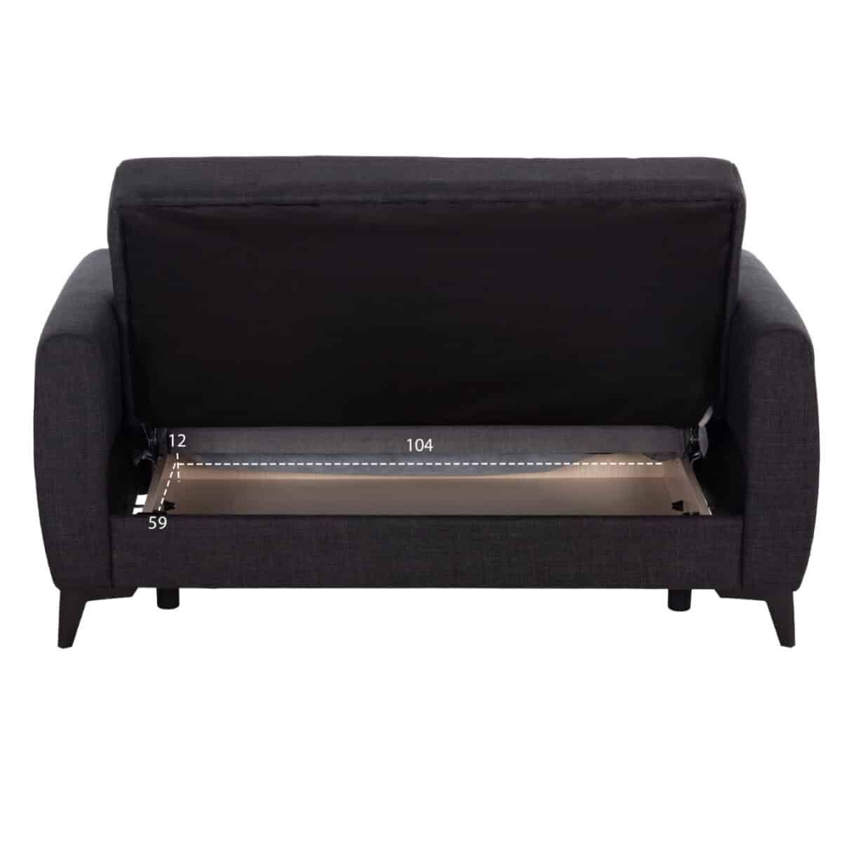 ΚΑΝΑΠΕΣ ΚΡΕΒΑΤΙ ΜΕ ΑΠΟΘ.ΧΩΡΟ ΔΙΘΕΣΙΟΣ NIKKO HM3293.01 ΓΚΡΙ ΥΦΑΣΜΑ 144x75x84Υεκ. - Image 5