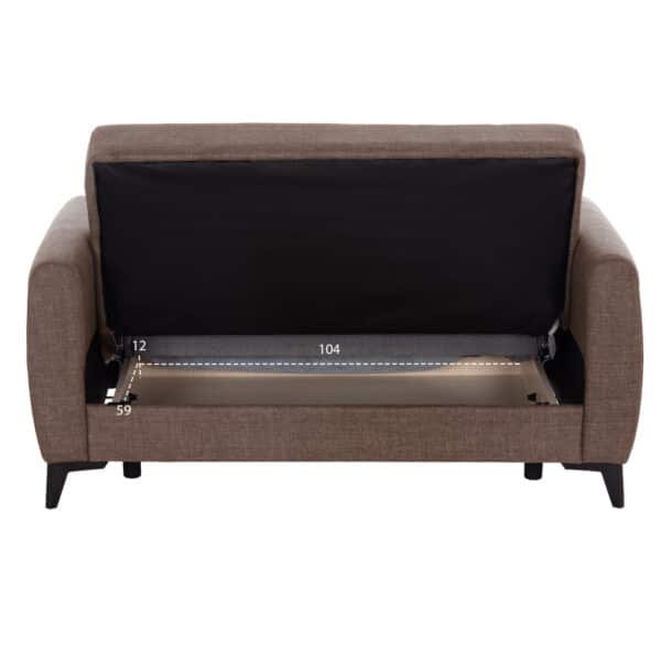 ΚΑΝΑΠΕΣ ΚΡΕΒΑΤΙ ΜΕ ΑΠΟΘ.ΧΩΡΟ ΔΙΘΕΣΙΟΣ NIKKO HM3293.02 ΚΑΦΕ ΥΦΑΣΜΑ 144x75x84Υεκ. - Image 5