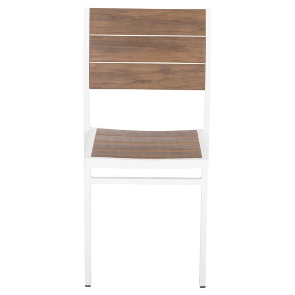 ΚΑΡΕΚΛΑ ΑΛΟΥΜΙΝΙΟΥ SAGA HM6063.01 ΛΕΥΚΗ ΜΕ POLYWOOD 46x52x86Υεκ. - Image 3