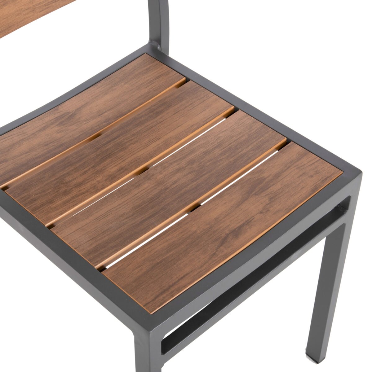 ΚΑΡΕΚΛΑ ΑΛΟΥΜΙΝΙΟΥ SAGA HM6063.02 ΣΚΟΥΡΟ ΓΚΡΙ ΜΕ POLYWOOD 46x52x86Υεκ. - Image 8