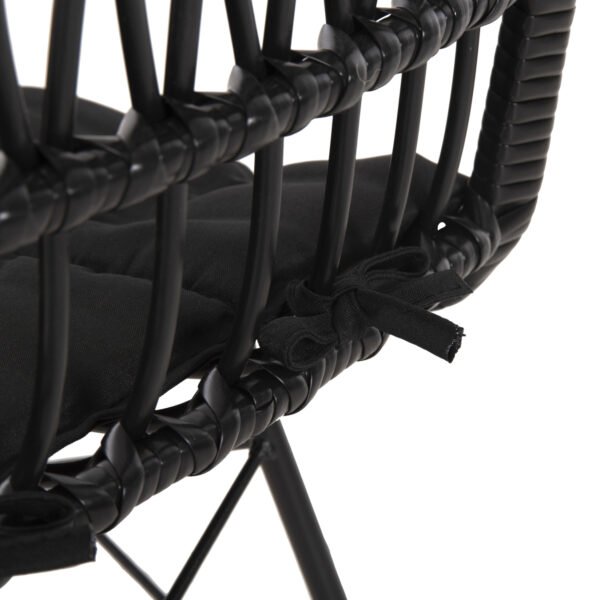 ΚΑΡΕΚΛΑ ΕΞ.ΧΩΡΟΥ ALLEGRA HM5453.12 ΜΕΤΑΛΛΟ-ΜΑΞΙΛΑΡΙ-WICKER ΜΑΥΡΟ 52x52x83,5Yεκ. - Image 9