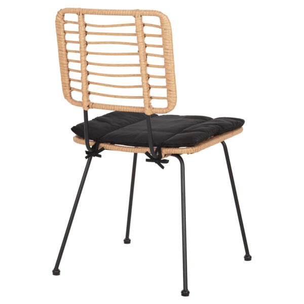 ΚΑΡΕΚΛΑ ΕΞ.ΧΩΡΟΥ ALLEGRA HM5454.11 ΜΕΤΑΛΛΟ&ΜΑΞΙΛΑΡΙ ΜΑΥΡΟ-ΜΠΕΖ WICKER 50,5x49,5x88Υεκ - Image 5