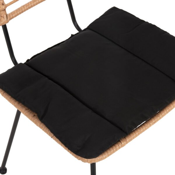 ΚΑΡΕΚΛΑ ΕΞ.ΧΩΡΟΥ ALLEGRA HM5454.11 ΜΕΤΑΛΛΟ&ΜΑΞΙΛΑΡΙ ΜΑΥΡΟ-ΜΠΕΖ WICKER 50,5x49,5x88Υεκ - Image 8