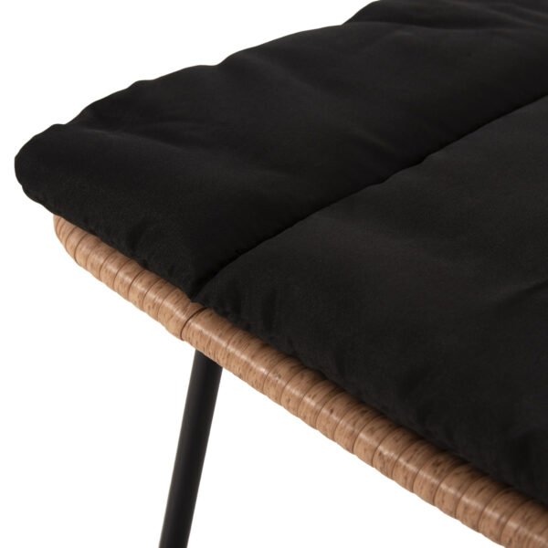 ΚΑΡΕΚΛΑ ΕΞ.ΧΩΡΟΥ ALLEGRA HM5454.11 ΜΕΤΑΛΛΟ&ΜΑΞΙΛΑΡΙ ΜΑΥΡΟ-ΜΠΕΖ WICKER 50,5x49,5x88Υεκ - Image 9