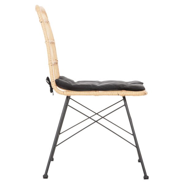 ΚΑΡΕΚΛΑ ΕΞΩΤ.ΧΩΡΟΥ ALLEGRA & ΜΑΞΙΛΑΡΙ HM5451.11 ΜΕΤΑΛΛΟ ΜΑΥΡΟ-ΜΠΕΖ WICKER 52x51.5x83.5Y - Image 4