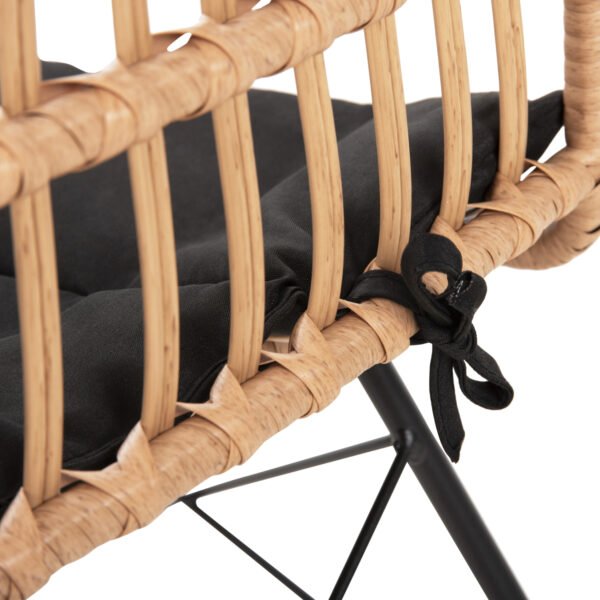 ΚΑΡΕΚΛΑ ΕΞΩΤ.ΧΩΡΟΥ ALLEGRA & ΜΑΞΙΛΑΡΙ HM5451.11 ΜΕΤΑΛΛΟ ΜΑΥΡΟ-ΜΠΕΖ WICKER 52x51.5x83.5Y - Image 9