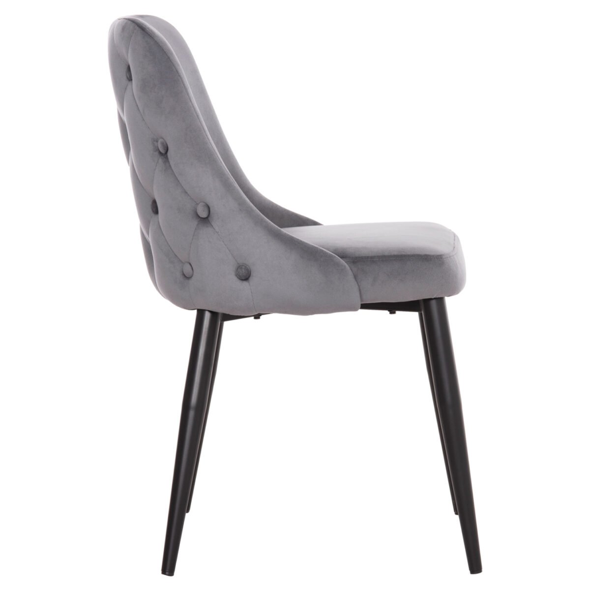 ΚΑΡΕΚΛΑ SERENITY HM8527.11 ΒΕΛΟΥΔΟ ΓΚΡΙ ΜΕ ΜΑΥΡΑ ΜΕΤΑΛΛΙΚΑ ΠΟΔΙΑ 51x54x83,5Υεκ. - Image 4