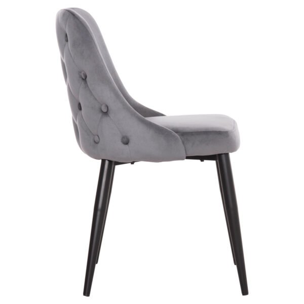 ΚΑΡΕΚΛΑ SERENITY HM8527.11 ΒΕΛΟΥΔΟ ΓΚΡΙ ΜΕ ΜΑΥΡΑ ΜΕΤΑΛΛΙΚΑ ΠΟΔΙΑ 51x54x83,5Υεκ. - Image 4