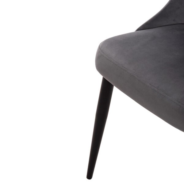 ΚΑΡΕΚΛΑ SERENITY HM8527.11 ΒΕΛΟΥΔΟ ΓΚΡΙ ΜΕ ΜΑΥΡΑ ΜΕΤΑΛΛΙΚΑ ΠΟΔΙΑ 51x54x83,5Υεκ. - Image 9