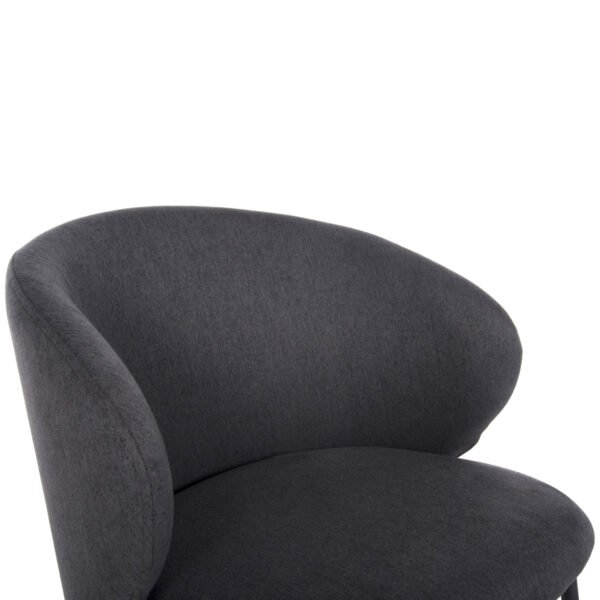 ΚΑΡΕΚΛΑ ISIAH HM9615.01 ΓΚΡΙ ΥΦΑΣΜΑ-ΜΑΥΡΑ ΜΕΤΑΛΛΙΚΑ ΠΟΔΙΑ 56x56x76Υ εκ. - Image 7