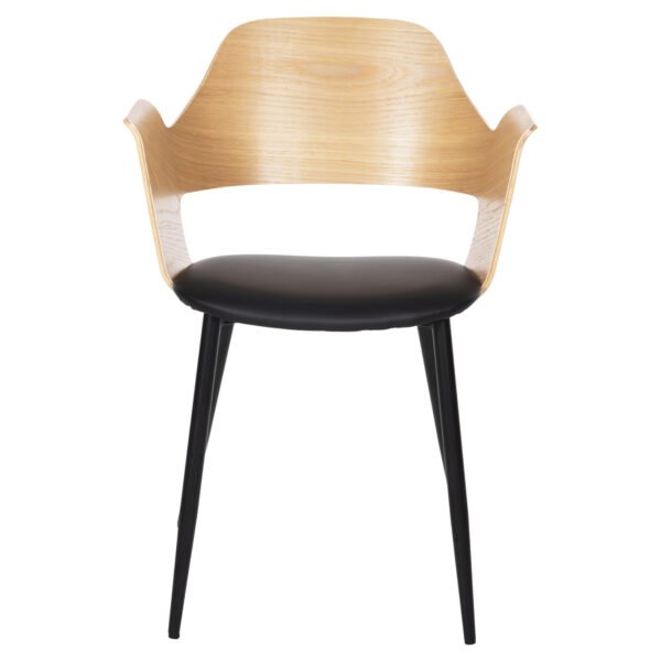 ΚΑΡΕΚΛΑ VELP HM9616.01 ΞΥΛΟ ΣΕ ΦΥΣΙΚΟ-ΜΑΥΡΟ PU-ΜΑΥΡΑ ΜΕΤΑΛ. ΠΟΔΙΑ 55,5x50x79Υεκ. - Image 3