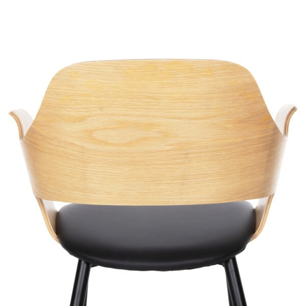 ΚΑΡΕΚΛΑ VELP HM9616.01 ΞΥΛΟ ΣΕ ΦΥΣΙΚΟ-ΜΑΥΡΟ PU-ΜΑΥΡΑ ΜΕΤΑΛ. ΠΟΔΙΑ 55,5x50x79Υεκ. - Image 9