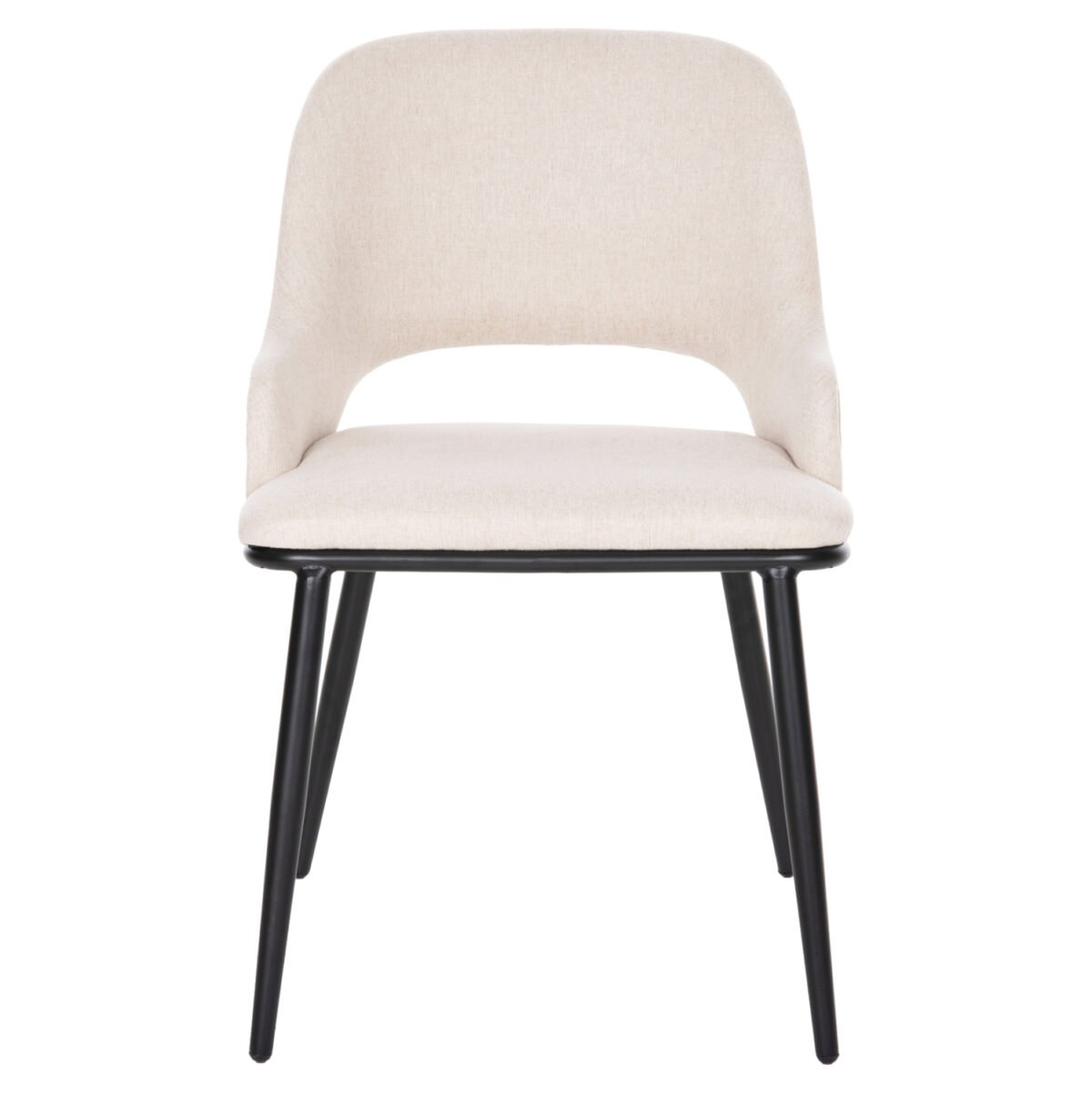 ΚΑΡΕΚΛΑ DELF HM9617.02 ΜΠΕΖ ΥΦΑΣΜΑ-ΜΑΥΡΑ ΜΕΤΑΛ. ΠΟΔΙΑ-ΞΥΛΙΝΗ ΠΛΑΤΗ ΟΑΚ 48x55x76Υ - Image 3